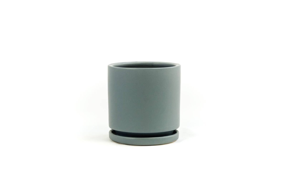  Gemstone Porcelain Planter Pot With Water Saucer 10.5 Inch