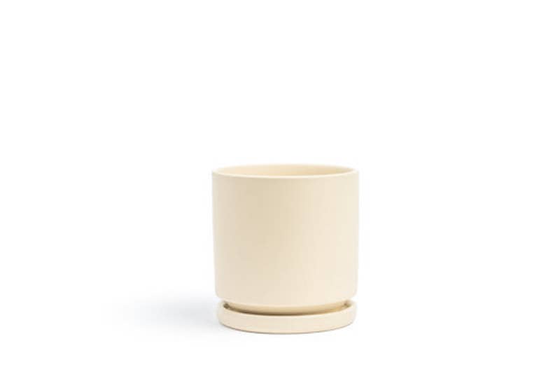  Gemstone Porcelain Planter Pot With Water Saucer 10.5 Inch