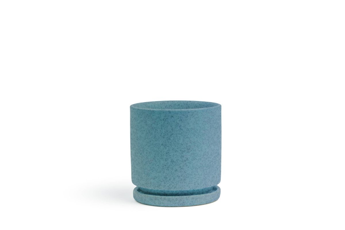  Gemstone Porcelain Planter Pot With Water Saucer 10.5 Inch