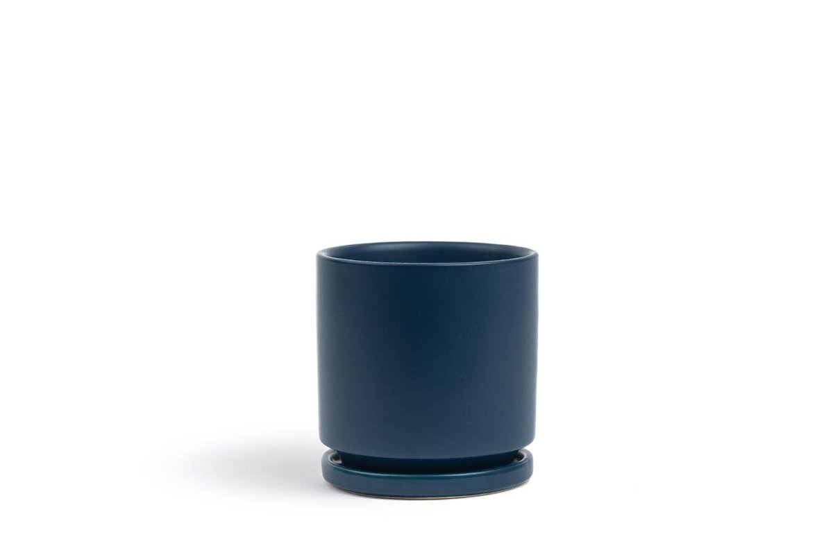  Gemstone Porcelain Planter Pot With Water Saucer 10.5 Inch