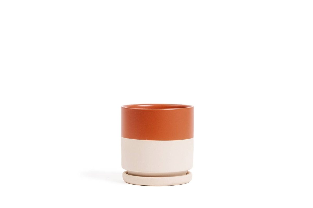  Gemstone Porcelain Planter Pot With Water Saucer 10.5 Inch