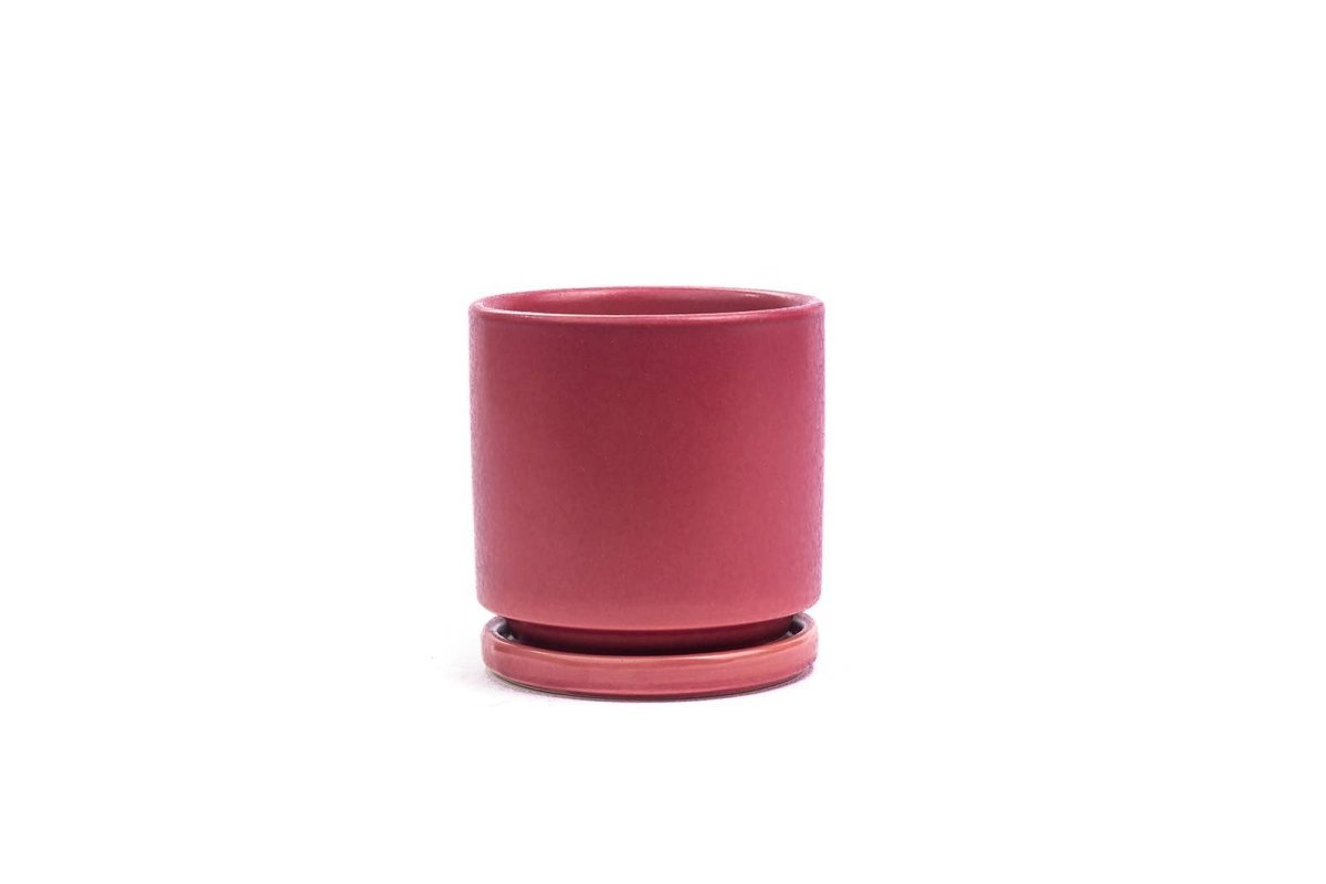  Gemstone Porcelain Planter Pot With Water Saucer 10.5 Inch