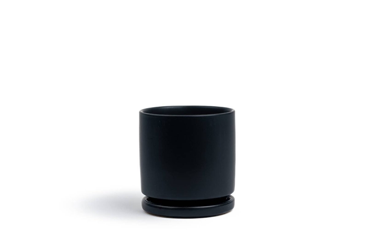  Gemstone Porcelain Planter Pot With Water Saucer 10.5 Inch
