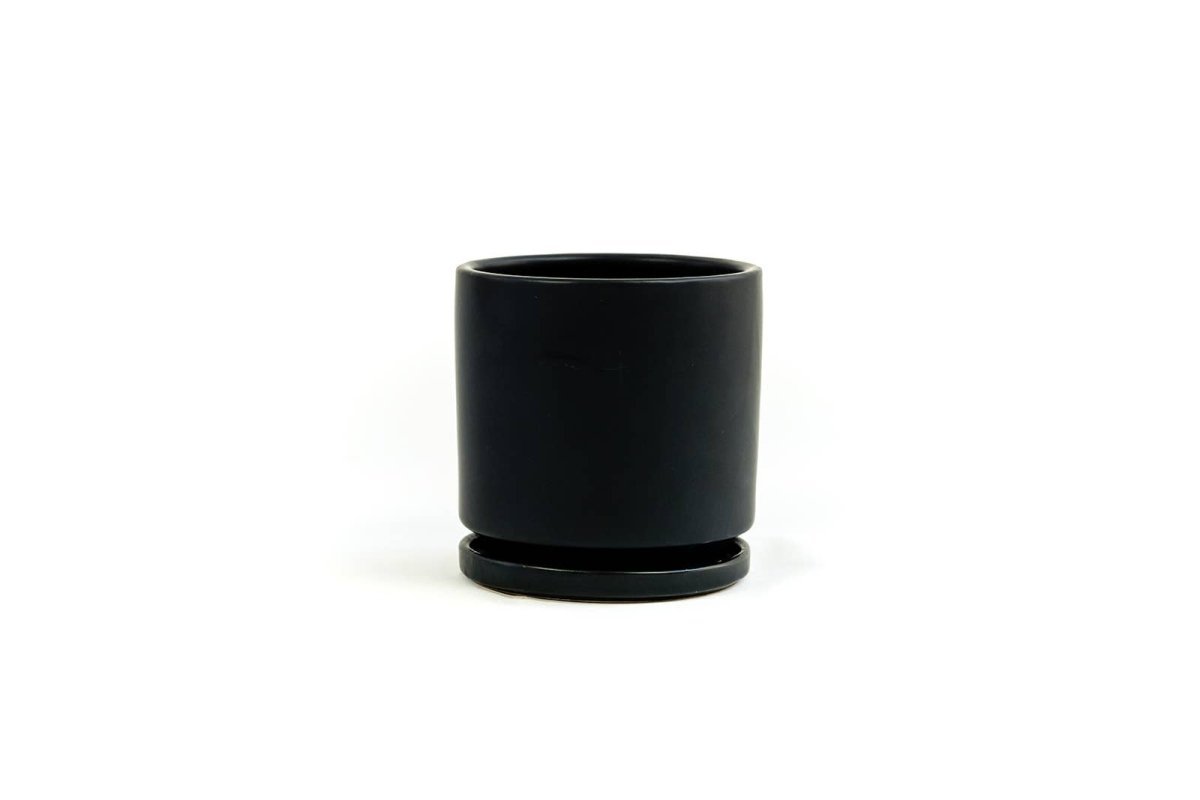  Gemstone Porcelain Planter Pot With Water Saucer 6.25 Inch