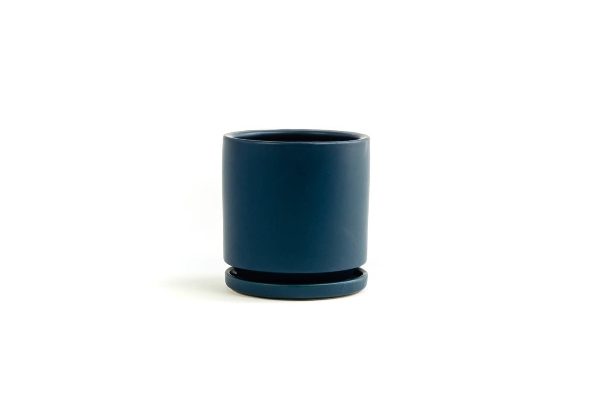  Gemstone Porcelain Planter Pot With Water Saucer 6.25 Inch