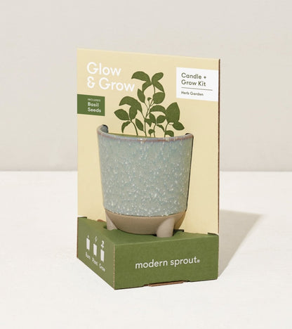  Glow & Grow Candle-to-Planter Kit – Basil, Daisies, Aloe, Or Spruce