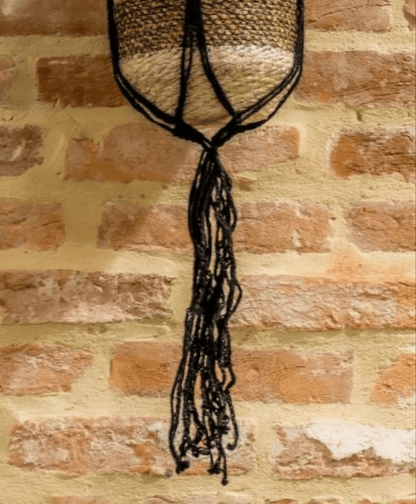  Handmade Macrame Plant Hanger – Black Cotton Rope, 45" For 5–8 Inch Pots