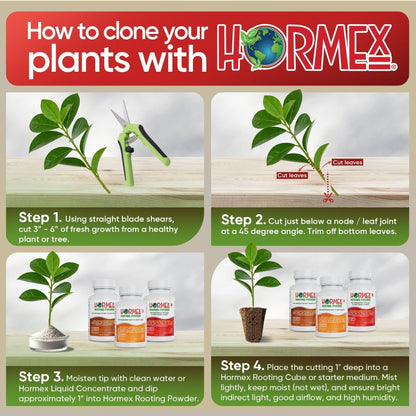  Hormex Rooting Powder Pack – #3, #8 & #16 High-Strength Cloning Kit For Semi-Softwood To Hardwood Cuttings