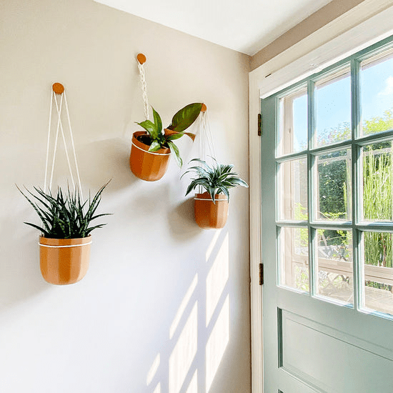  Leak-Free Hanging Planter In Terra Cotta – Modern 360° Drainage Indoor Pot