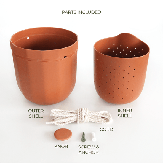  Leak-Free Hanging Planter In Terra Cotta – Modern 360° Drainage Indoor Pot