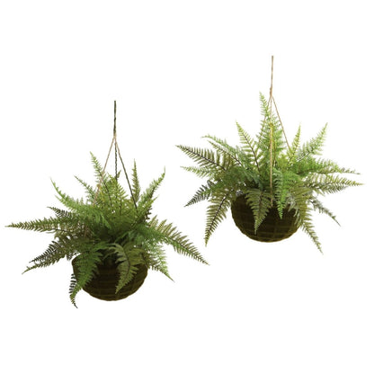  Leather Fern Hanging Basket Set (Set Of 2) – Perfect Indoor And Outdoor Décor
