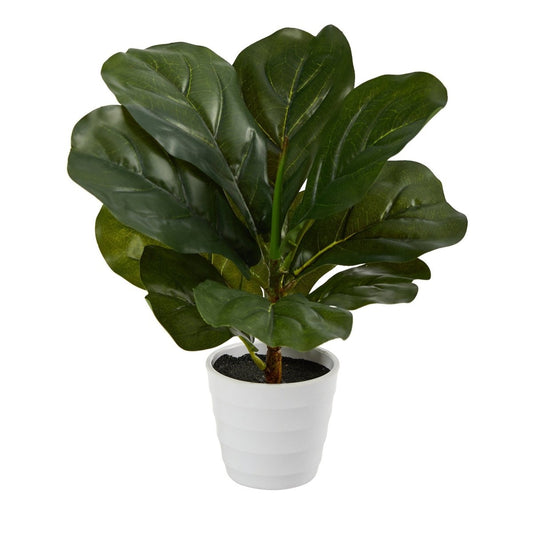  Lifelike 11-in Faux Fiddle Leaf Fig – Perfect Indoor Greenery