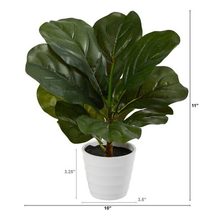  Lifelike 11-in Faux Fiddle Leaf Fig – Perfect Indoor Greenery