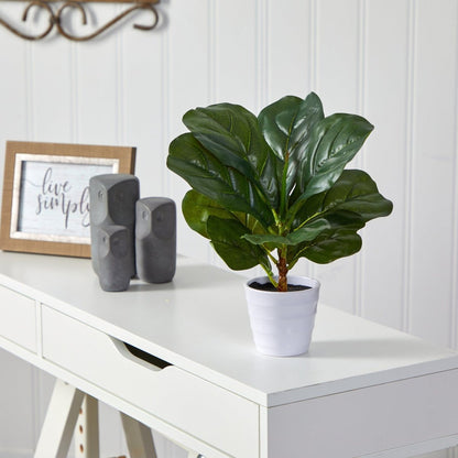  Lifelike 11-in Faux Fiddle Leaf Fig – Perfect Indoor Greenery