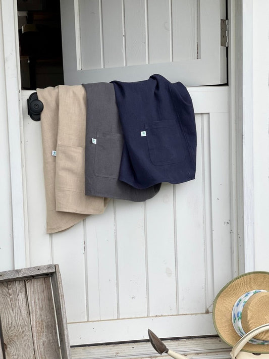  Linen Apron – French Style Crossback Apron For Home, Shop, And Garden