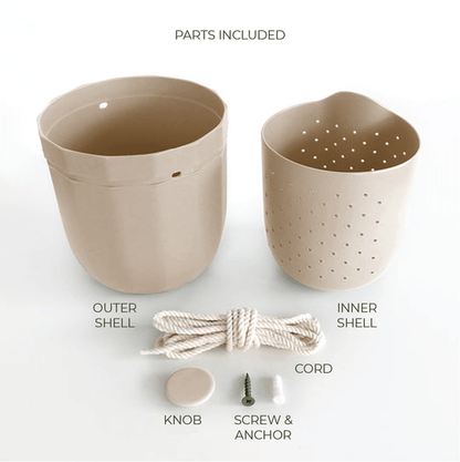  Loop Hanging Planter – Oat | Leak-Proof, 360°-Drainage & Minimalist