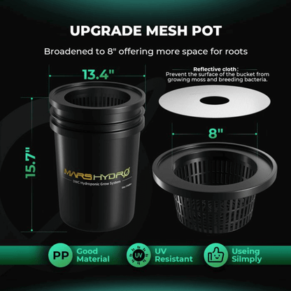  Mars Hydro 5-Gallon Deep Water Culture Hydroponic System Kit With 2 Buckets