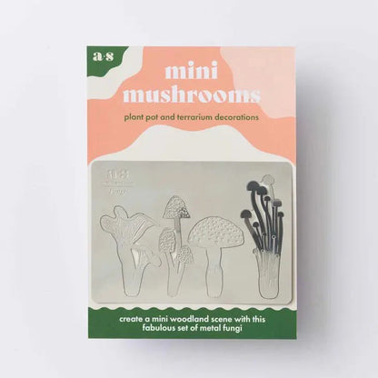  Mini Mushrooms- Terrarium Decor - Steel