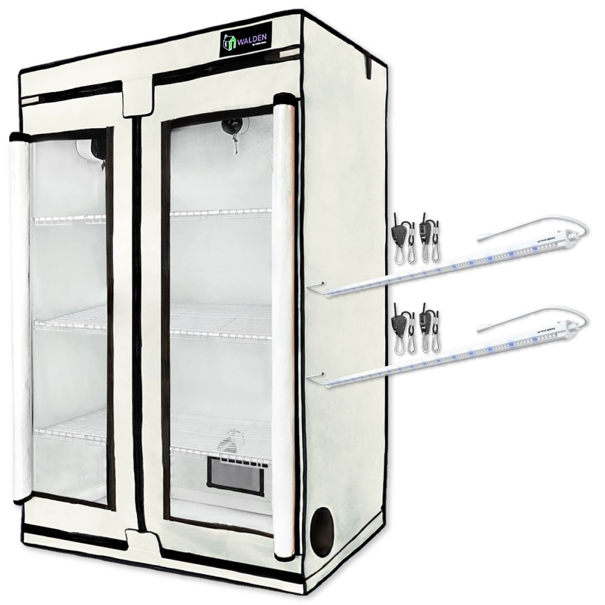  Mushroom Fruiting & Incubation 3-Tier Walden White LED Grow Tent Kit