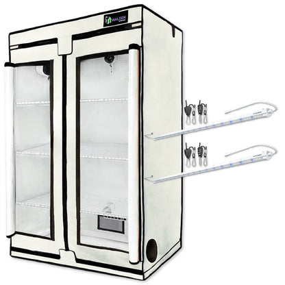  Mushroom Fruiting & Incubation 3-Tier Walden White LED Grow Tent Kit