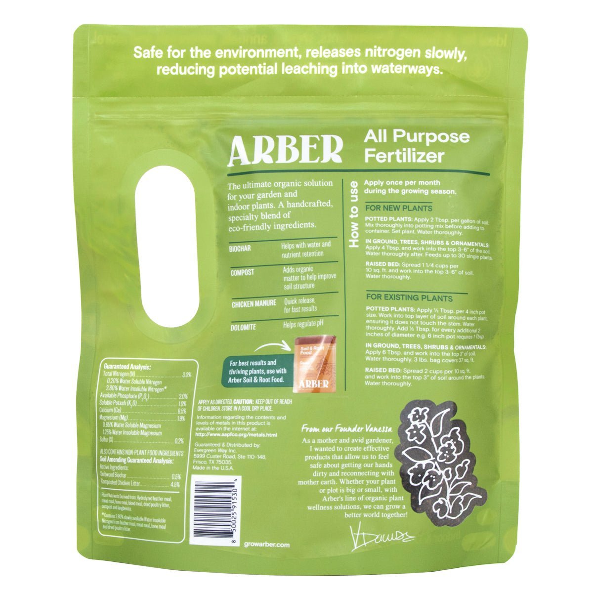 Organic All-Purpose Fertilizer – 3 Lbs | With Biochar For Lasting Results