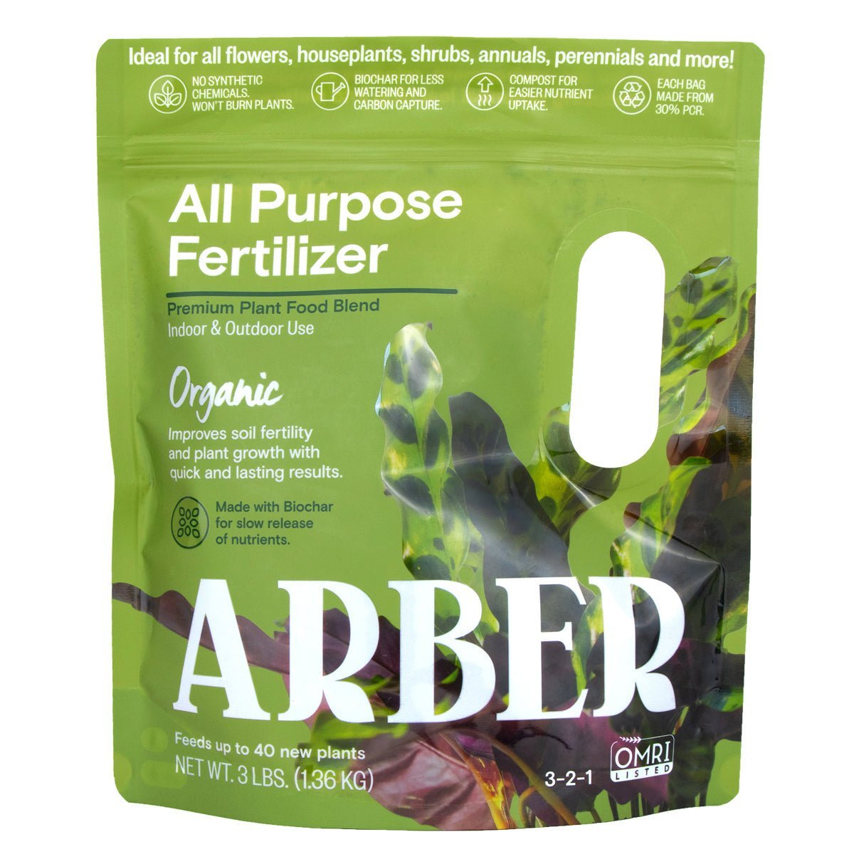  Organic All-Purpose Fertilizer – 3 Lbs | With Biochar For Lasting Results
