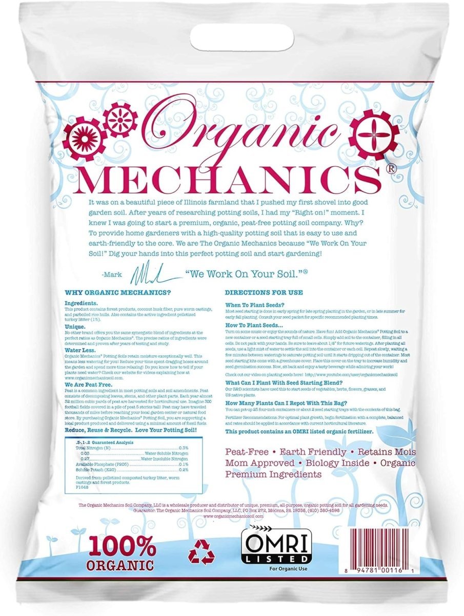  Organic Mechanics Seed Starting Blend (8 Dry Quarts)