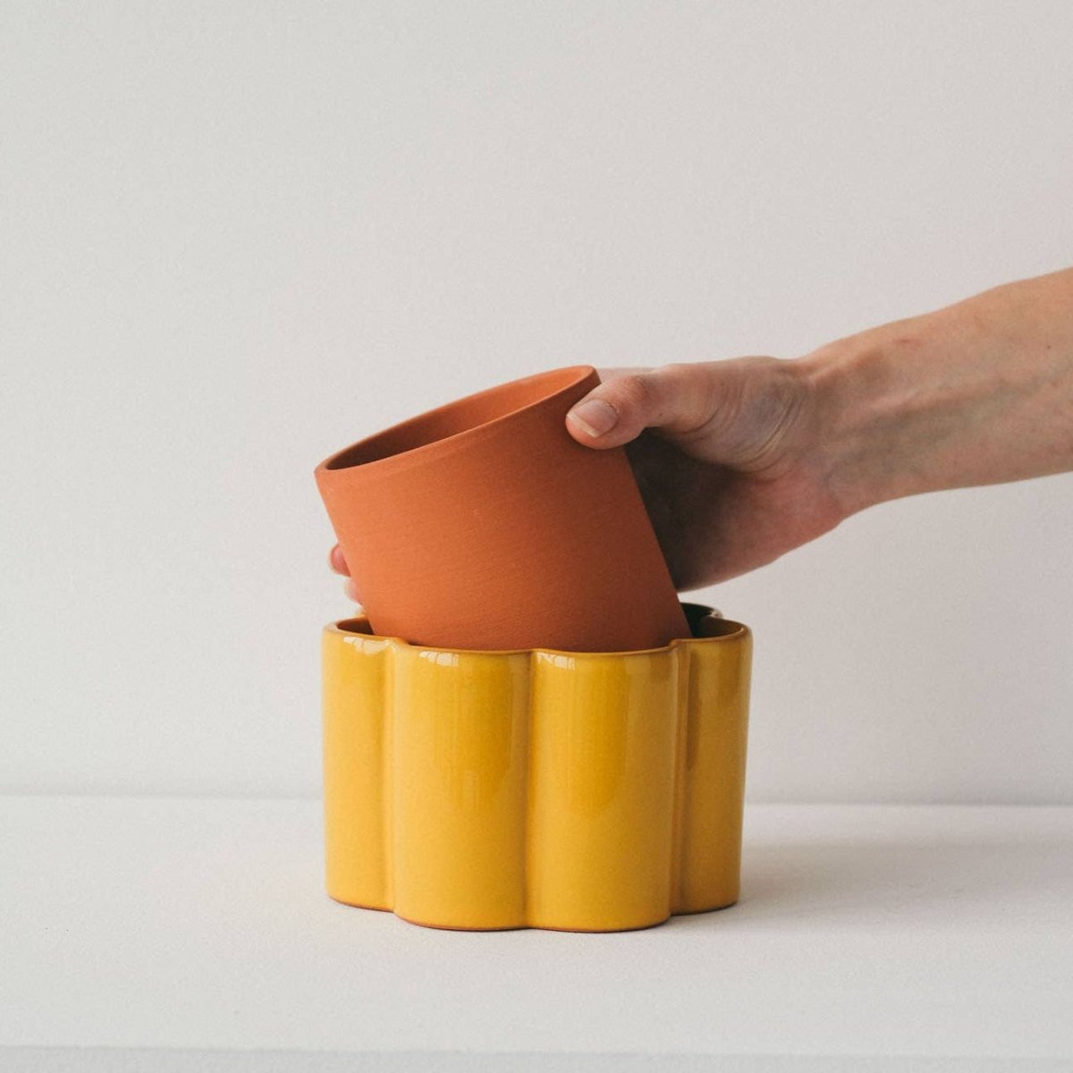  Paula Self Watering Planter Pot - Mustard Yellow