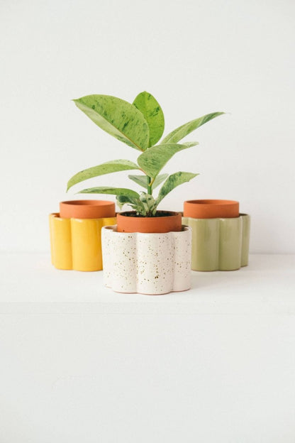  Paula Self-Watering Planter Pot – Speckled White