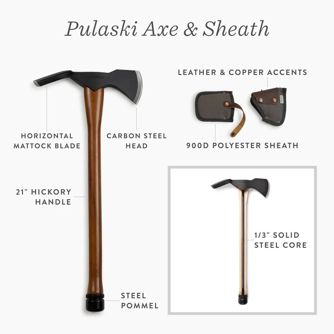 Barebones Pulaski Axe With Canvas Sheath