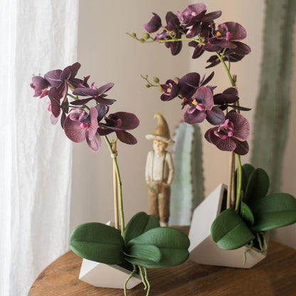  Purple Artificial Silk Orchid Potted Flower Arrangement (Small & Large)