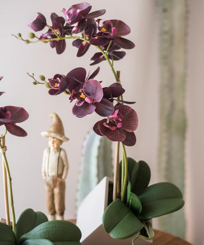  Purple Artificial Silk Orchid Potted Flower Arrangement (Small & Large)