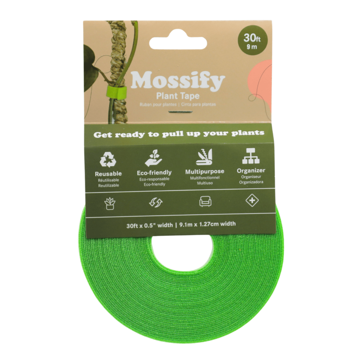  Reusable Plant Tape By Mossify – Soft Velcro Plant Tie For Indoor & Outdoor Use (20ft, 30ft)