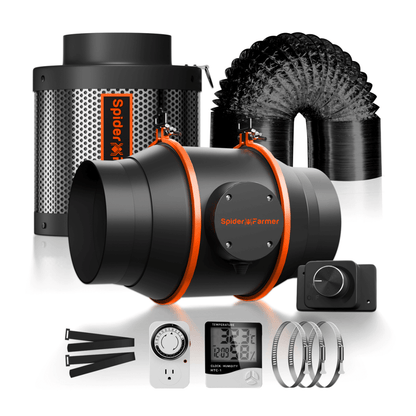  Spider Farmer Grow Kit 6" Inline Duct Fan And Carbon Filter Combo