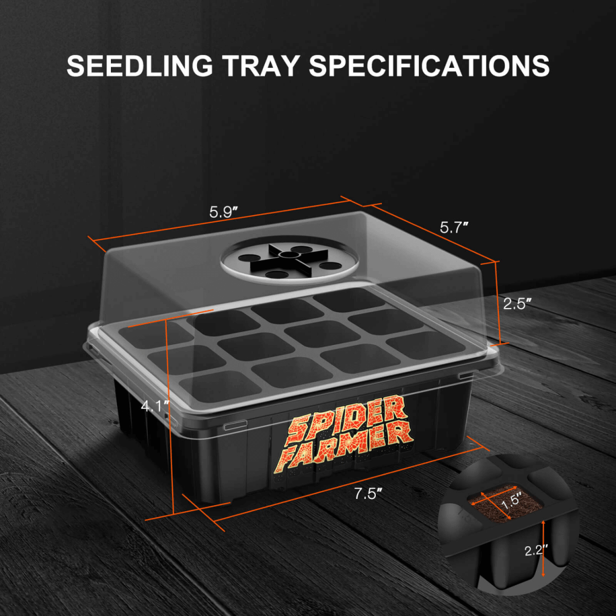  Spider Farmer Seed Starting Trays (4-Pack) | 12-Cell Trays With Domes For Optimal Germination