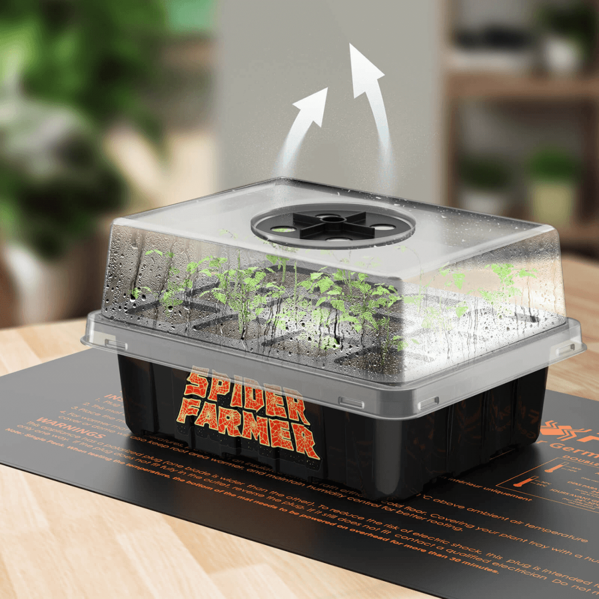  Spider Farmer Seed Starting Trays (4-Pack) | 12-Cell Trays With Domes For Optimal Germination