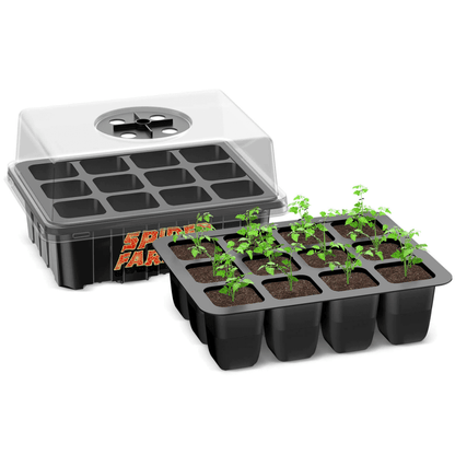 Spider Farmer Seed Starting Trays (4-Pack) | 12-Cell Trays With Domes For Optimal Germination