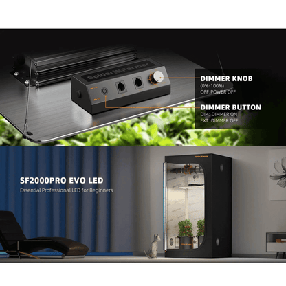  Spider Farmer SF2000Pro 200W Dimmable Full Spectrum LED Grow Light