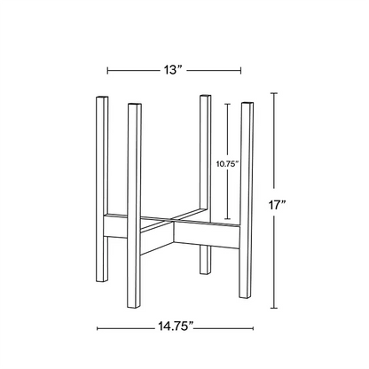  Square-Leg Mahogany Plant Stand — Adjustable Height, Indoor/Outdoor