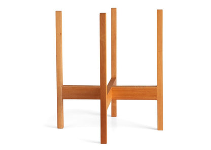  Square-Leg Mahogany Plant Stand — Adjustable Height, Indoor/Outdoor