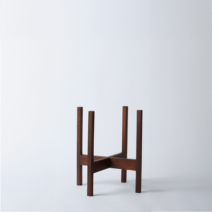  Square-Leg Mahogany Plant Stand — Adjustable Height, Indoor/Outdoor