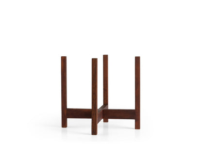  Square-Leg Mahogany Plant Stand — Adjustable Height, Indoor/Outdoor