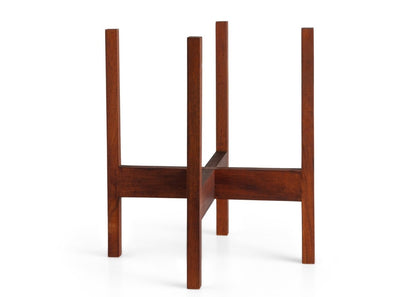  Square-Leg Mahogany Plant Stand — Adjustable Height, Indoor/Outdoor