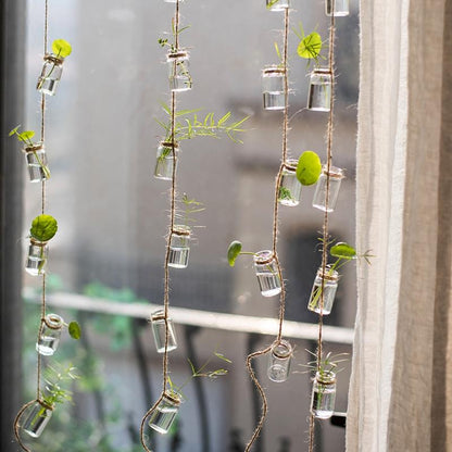  Stylish Rope Hanging Glass Planter Set Of Three