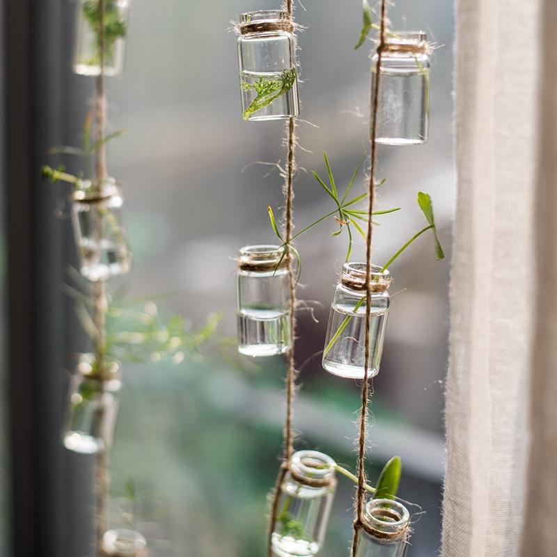  Stylish Rope Hanging Glass Planter Set Of Three