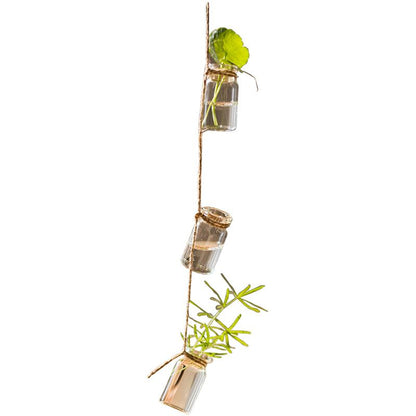  Stylish Rope Hanging Glass Planter Set Of Three