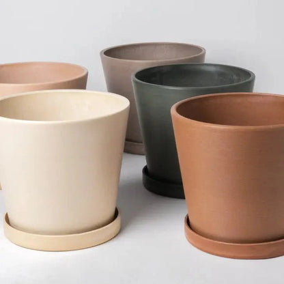 Tapered Upcycled Planter Pot & Saucer 7 Inch