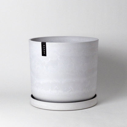  Upcycled Signature Stone Planter Pot & Saucer 12 Inch
