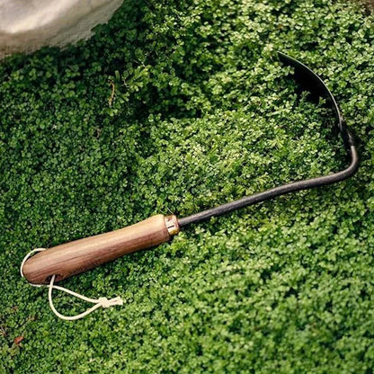 Barebones Walnut Square Weeding Hoe For Digging, Trenching & Root Removal