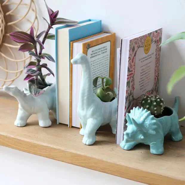  White Stegosaurus Dinosaur Planter Pot